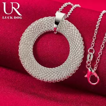 Круглая подвеска из стерлингового серебра 925 пробы, модные свадебные украшения O-45CM