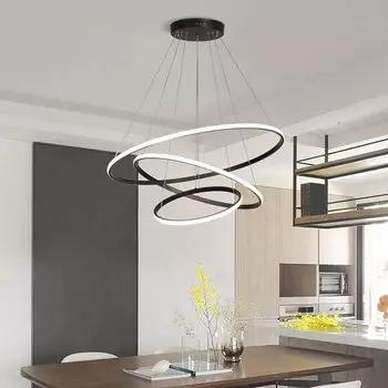 Круглая подвесная лампа, 40 Вт, 220 В, 20*40*60 см, черный пульт дистанционного управления с бесступенчатым затемняющим ремнем