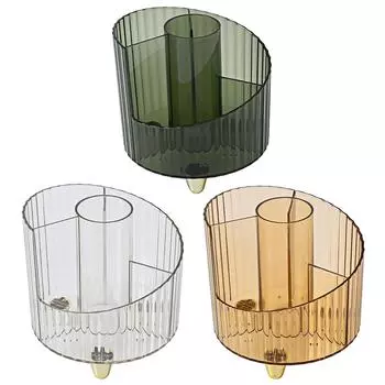 Круглая портативная косметическая коробка, удобная прозрачная портативная машинка с 4 слотами для туалетного столика зелёный