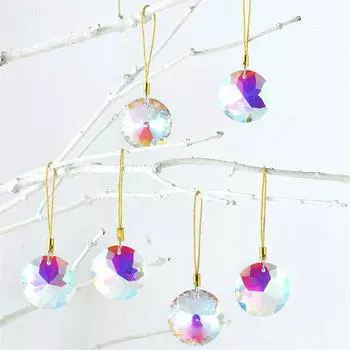 Круглая призма Рождественские украшения Украшения Дерево Свадьба 30 мм Мини Хрустальное стекло 12 шт Набор Цветок Рождество 3*8.5cm