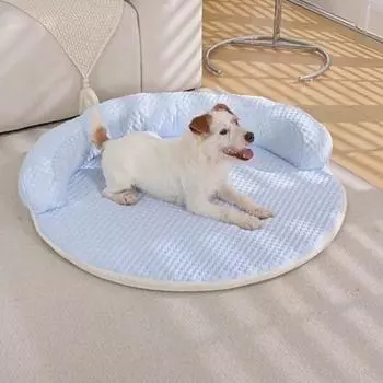 Круглая прохладная подушка для собак, летняя дышащая ледяная подушка для кошек, нескользящая подушка для сна собак, щенков, котят, питомников 50CM
