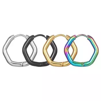 Круглая проволока шестиугольная нержавеющая сталь застежка для ушей тренд простые унисекс титановые стальные серьги ухо