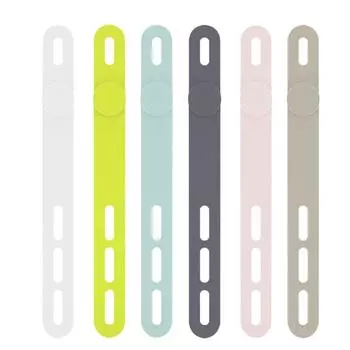 Круглая пряжка силиконовая кабельная стяжка регулируемый кабельный органайзер органайзер кабельный кабель для привязки данных C N8T5 White-1pcs