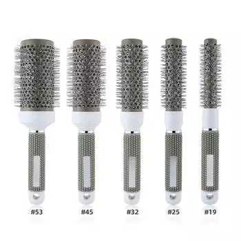 Круглая расческа для волос, расческа из кабаньей щетины, влажная вьющаяся прямая расческа для массажа кожи головы для женщин, профессиональный салон, парикмахерский стиль