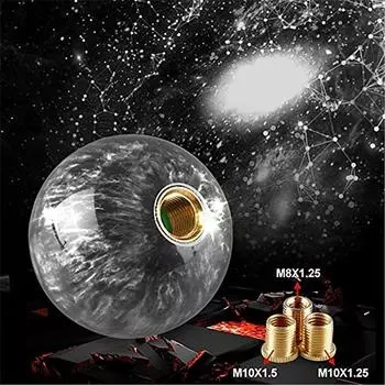 Круглая ручка переключения передач в мраморном стиле, автоматическая ручка переключения передач для универсального автомобиля с адаптером светло-синий