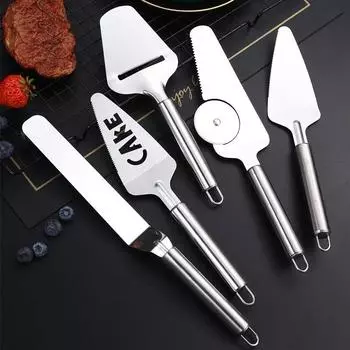 Круглая ручка с зубцами, треугольная лопатка для пиццы с сыром, кухонный инструмент для выпечки, лопатка для торта из нержавеющей стали