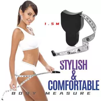 Круглая рулетка Полностью черная мини-телескопическая лента 150 см Рулетка для измерения тела белый
