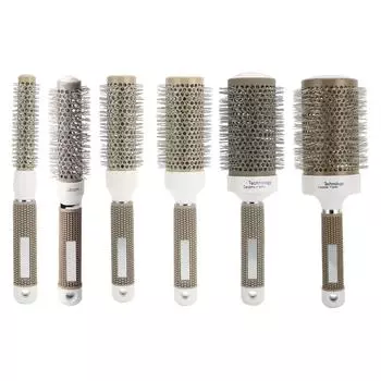 Круглая щетка для сушки феном для укладки волос, ионный рулон, нейлоновая щетина, фен, расческа для волос 53#