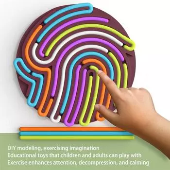 Круглая сенсорная доска для занятий, снятие стресса, силиконовая полоска, игрушка-фиджет, мелкая моторика, для путешествий, портативная розовый