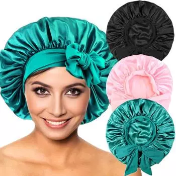 Круглая шляпа из атласной ленты, ночной колпак, женская шапка-платок, шапочка для химической завивки и ухода за волосами Tjm-301-1 One size бордовый