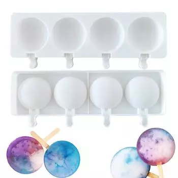 Круглая силиконовая форма для мороженого с 4 отверстиями, форма для леденцов на палочке из мороженого своими руками, домашнее изготовление шоколадного торта, кухонные гаджеты, инструменты для выпечки