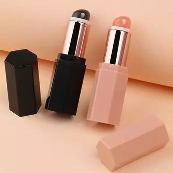 Круглая силиконовая скошенная кисть для консилера, похожая на кончики пальцев Q, мягкая портативная силиконовая кисточка для губ, кисточка для помады розовый