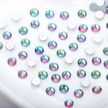 Круглая Симфония Плоское Дно Кристалл Стеклянные Алмазные Стразы, Нейл-Арт Алмазный Сделай Сам Нейл-Арт Наклейка Для Ногтей Алмазные Украшения SS6 #1.7-1 1440 pieces
