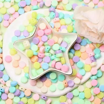 Круглая система DIY Macaron цветной модный браслет ожерелье изготовление 8/10 мм 100 шт кремовые плоские бусины ювелирные аксессуары 8mm жёлтый