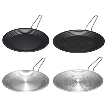 Круглая сковорода-гриль Сковорода-гриль Многоцелевая длинная ручка Портативная для приготовления пищи Домашнего хозяйства На Открытом Воздухе Кемпинга Жарки Морепродуктов