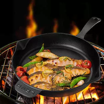 Круглая сковорода Lava Cast Iron с металлической ручкой 28 см