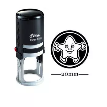 Круглая собственная личность крася резину ЗВЕЗДЫ дизайна штемпеля учителя детей изготовленную на заказ сияющую 20мм Impression Area: 20 mm чёрный