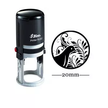 Круглая собственная личность печатая чернилами детей печатает ДИЗАЙН ПТИЦЫ персонализированный изготовленный на заказ сияющий 20мм резиновый мини Impression Area: 20 mm чёрный