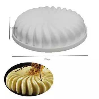 Круглая спиральная художественная силиконовая форма для торта, форма для мусса, форма для выпечки белый