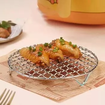 Круглая стойка для фритюрницы с ножками, штабелируемая решетка для гриля, нержавеющая сталь, антикоррозионная для домашней кухни, духовки, пароварки 13cm