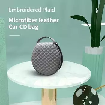 Круглая сумка для дисков, водонепроницаемая, с запахом, с вышивкой, влагостойкая, с двойным клетчатым узором, для хранения чёрный