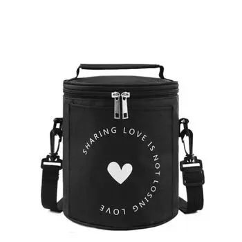 Круглая сумка для ланча из алюминиевой фольги, изолированная цилиндрической сумкой для ланча большой емкости с рисом на работе S