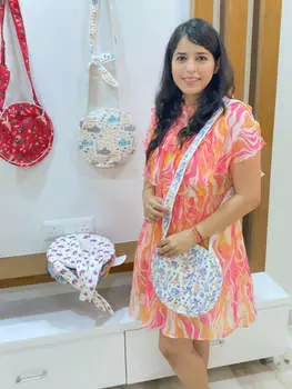 Круглая сумка-слинг - Blockprint