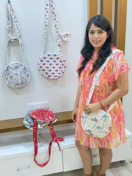 Круглая сумка-слинг - Blockprint