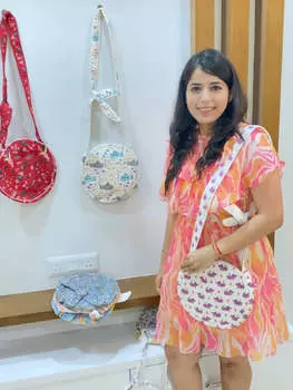 Круглая сумка-слинг - Blockprint