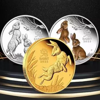 Круглая сувенирная медаль с тиснением практическая 2023 год Кролика Австралия новый значок C