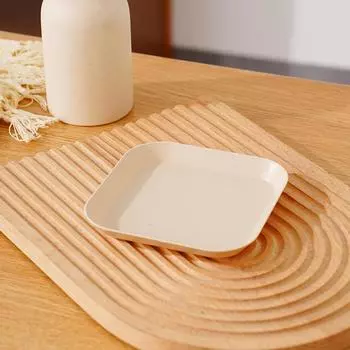 Круглая тарелка для овощей из пшеничной соломы, бытовой большой набор тарелок для овощей, пластиковая тарелка для закусок, устойчивая к падениям, тарелка для фруктов, тарелка