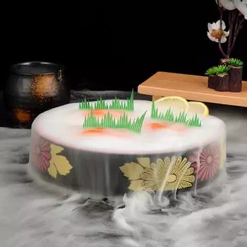 Круглая тарелка для суши Пластиковые подносы для морепродуктов Удобный контейнер для еды Ресторан XS чёрный