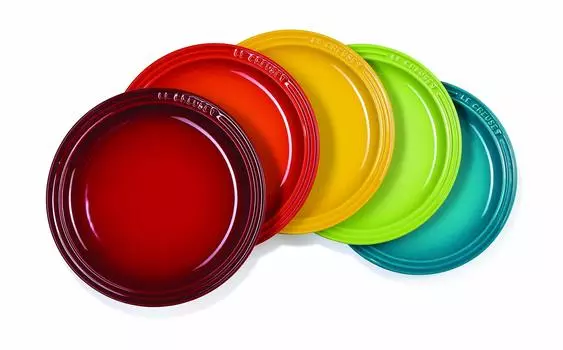 Круглая тарелка Le Creuset LC 23 см Rainbow, термостойкая, морозостойкая, безопасная для микроволновой печи, 5 шт., тарелка для духовки, термостойкая тарелка, тарелка для пасты