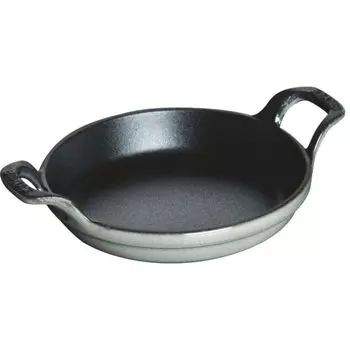 Круглая тарелка staub, серая, для запекания, совместимая с японской тарелкой IH Mini 12 см [Авторизованный продукт] 40509-544 серый