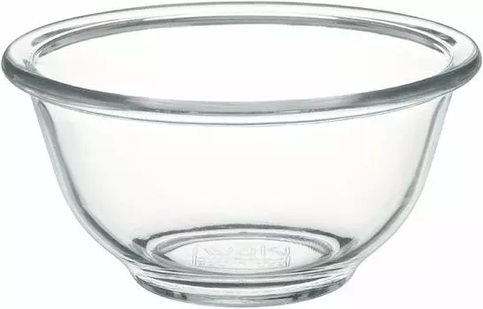 Круглая термостойкая стеклянная чаша iwaki AGC Techno Glass объемом 250 мл. Наружный диаметр. Безопасная широкая горловина для легкого смешивания ингредиентов. Низкий центр. чистый