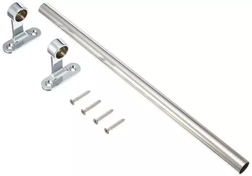 Круглая вешалка для полотенец SANEI, серебристая, 365 мм, ширина 52-365, длина серебряный