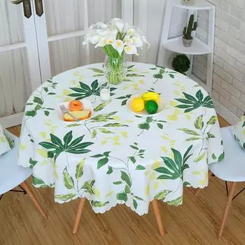 Круглая водонепроницаемая скатерть из полиэстера с принтом, крышка для стола, чайная скатерть, сельская прямоугольная ткань, украшение для дома 90x90cm square