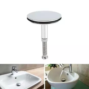 Круглая заглушка для слива раковины в пол 43 мм, заглушка для слива раковины, простая в использовании заглушка для слива ванны серебряный