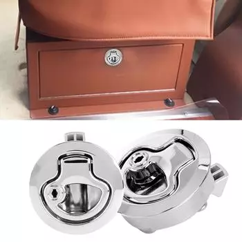 Круглая защелка для люков на палубе для RV Boat Marine, подъемная ручка с 2 ключами для палубного шкафчика серебряный