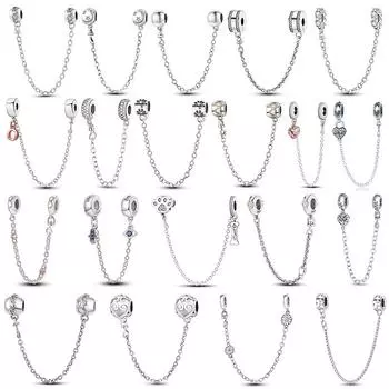 Круглая защитная цепочка с принтом Хамса, рука Фатимы, силиконовая резина, подвески из серебра 925 пробы, подходит для женского браслета