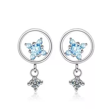 Круглая Звезда Желаний Ювелирные Изделия Женские Модные Звезды Серьги-Пуссеты Элегантный Темперамент Банкетные Украшения Copper