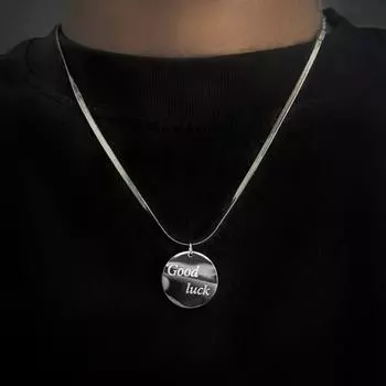 Круглое фирменное ожерелье из титановой стали с цепочкой на ключицу, мужское и женское ожерелье с подвеской в виде буквы Tide Niche, цепочка из змеиной кости