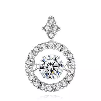 Круглое гибкое женское ожерелье с муассанитом, цепочка с геометрическим кулоном в виде бьющегося сердца на ключицу