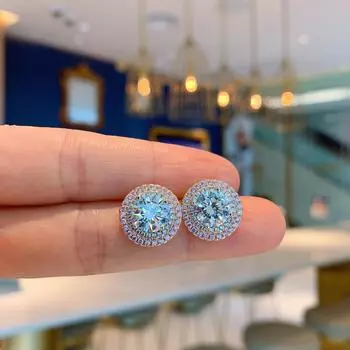 Круглое имитация белого бриллиантового кольца Интернет знаменитость простое модное ожерелье Цирконовое кольцо женский костюм мода