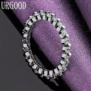 Круглое кольцо из стерлингового серебра 925 пробы с мульти-цирконом ААА, модные ювелирные изделия 7#