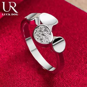 Круглое кольцо из стерлингового серебра 925 пробы, модные свадебные украшения 7#