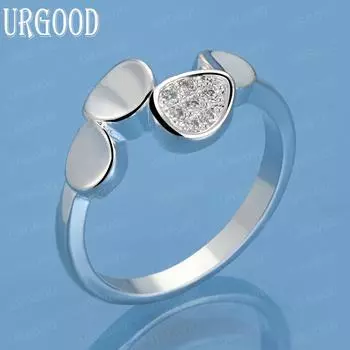 Круглое кольцо из стерлингового серебра 925 пробы, модные украшения для свадьбы 7#