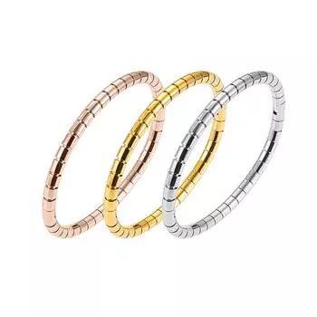 Круглое кольцо из змеиной кости, браслет из нержавеющей стали, женский квадратный бамбуковый браслет