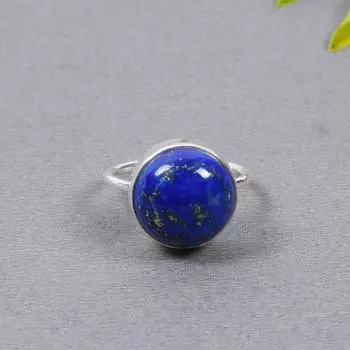 Круглое кольцо с лазуритом и драгоценным камнем, кольцо ручной работы, штабелируемое кольцо, кольцо для повседневной одежды, подарок для жены, кольцо для праздничной одежды 6