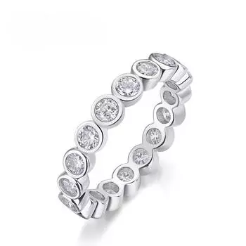 Круглое кольцо с муассанитом цвета D, 3 мм, стерлинговое серебро 925 пробы, белое золото 18 карат, ювелирные украшения, свадебные обручальные кольца для женщин 5